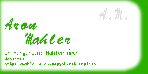 aron mahler business card