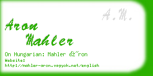 aron mahler business card